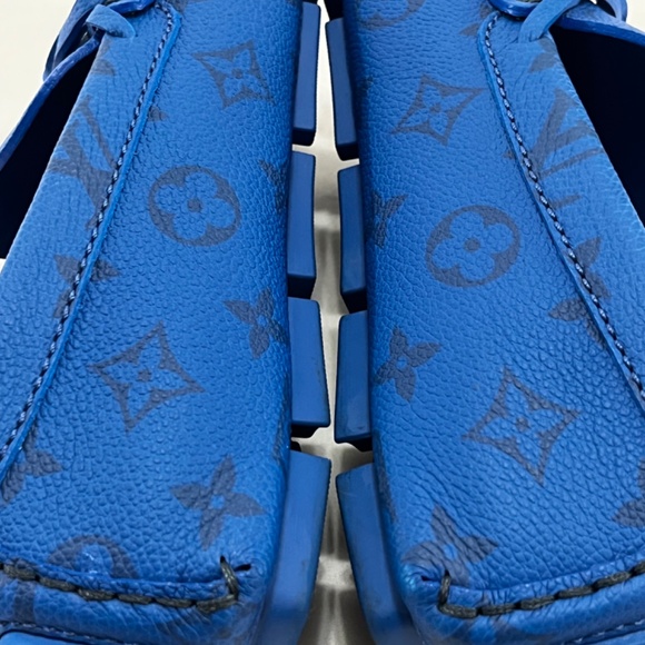Louis Vuitton Blue Monogram Driver Moccasins Size UK 7.5/USA 8.5 - Picture 4 of 11